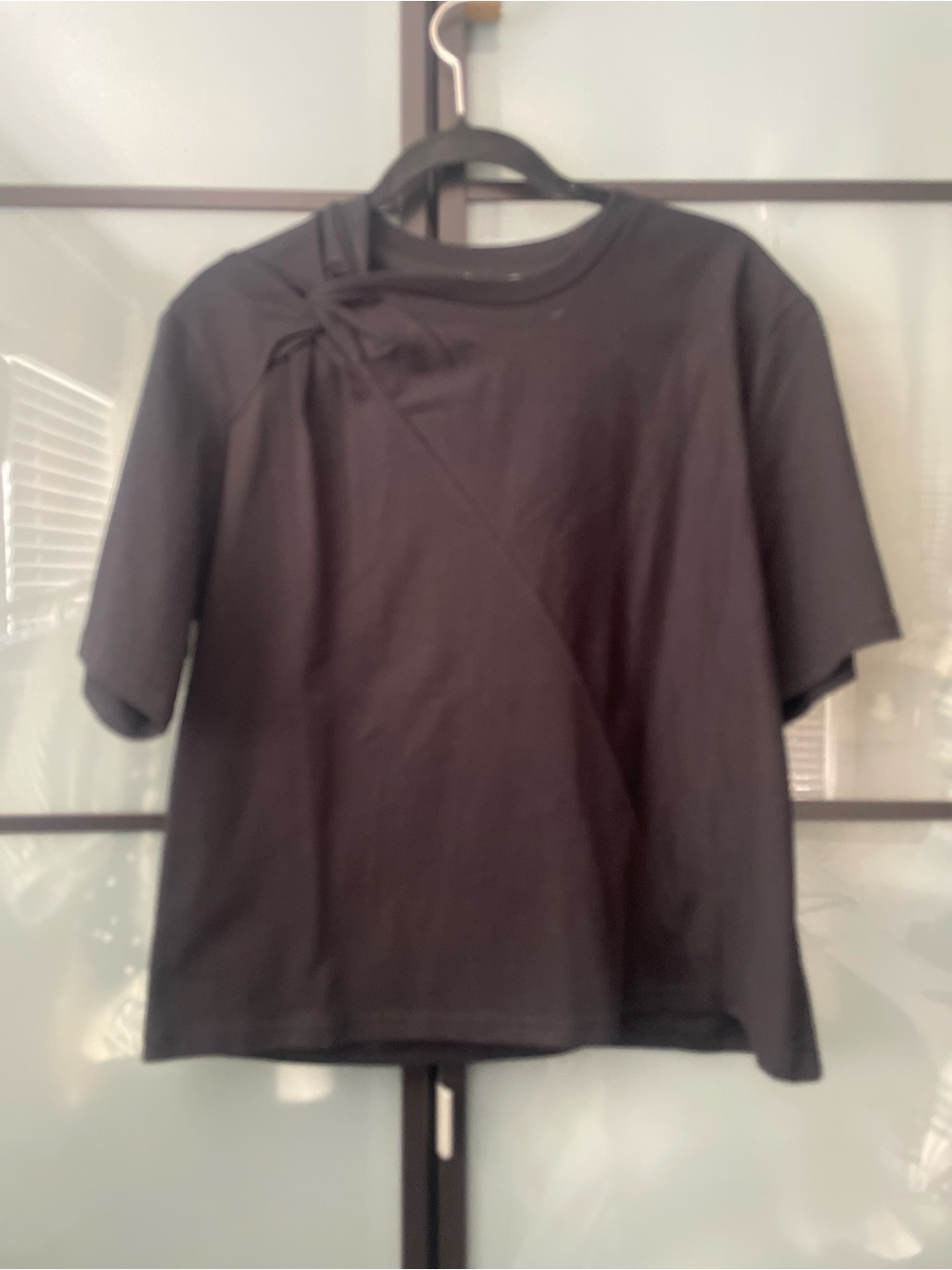 NWOT bohme Black Short-Sleeve Tee with Shoulder Knot